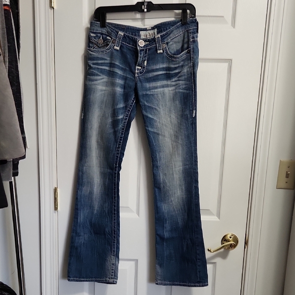 Big Star Women's Blue Boot Cut Jeans with Embellished Pockets - Picture 7 of 8